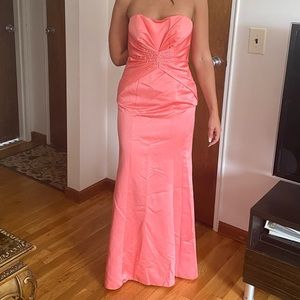 Coral evening gown